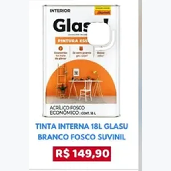 Tinta Interna Acrílico Fosco Econômico Suvinil 18 L