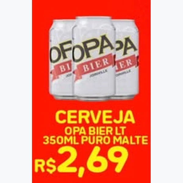 Recorte do encarte de Cerveja Puro Malte Opa Bier 350 ml