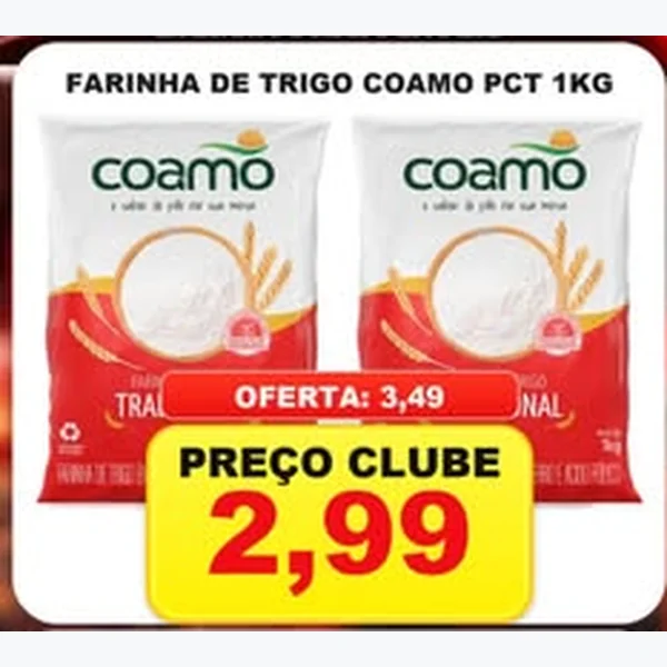 Recorte do encarte de Farinha de Trigo Coamo 1 kg