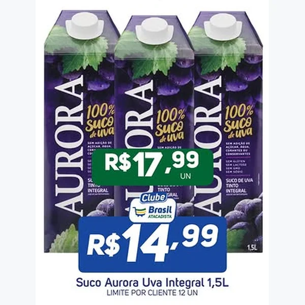 Suco de Uva Integral Aurora 1,5 L