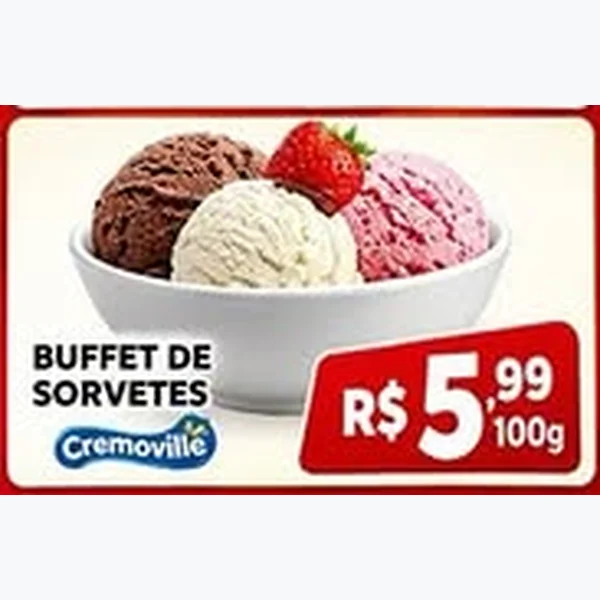 Recorte do encarte de Buffet de Sorvetes Cremoville