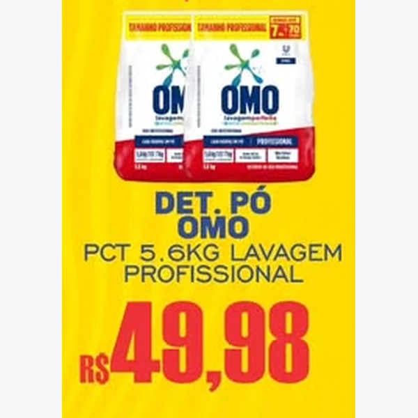 Recorte do encarte de Detergente em Pó Lavagem Profissional Omo 5,6 kg