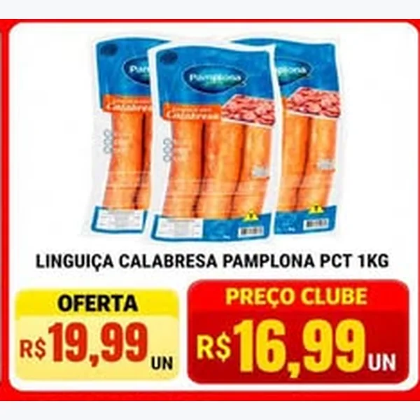 Recorte do encarte de Linguiça Calabresa Pamplona 1 kg