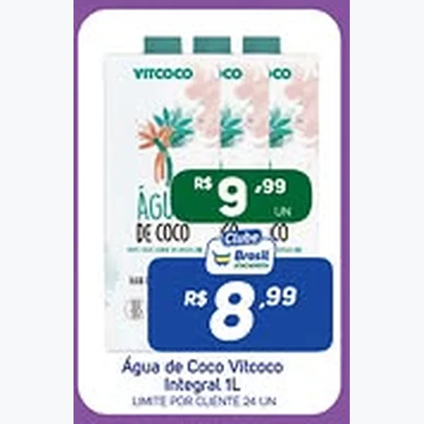 Recorte do encarte de Água de Coco Integral Vitcoco 1 L