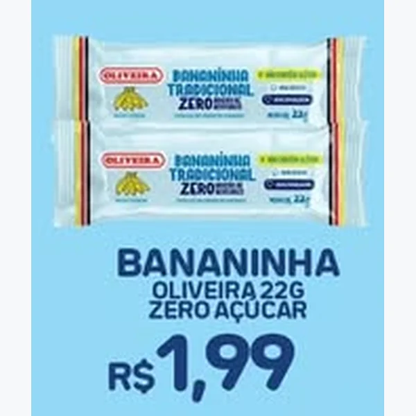 Bananinha Tradicional Zero Açúcar Oliveira 22 g