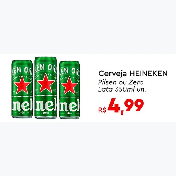 Recorte do encarte de Cerveja Zero Heineken 350 ml