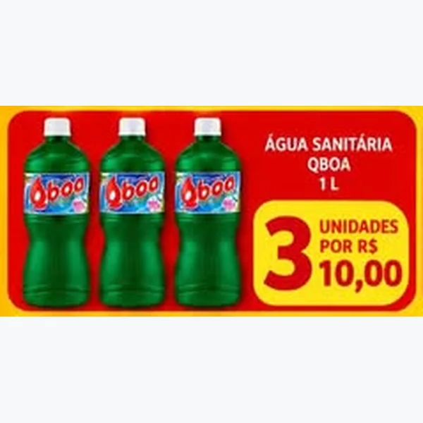 Recorte do encarte de Água Sanitária Qboa 1 L