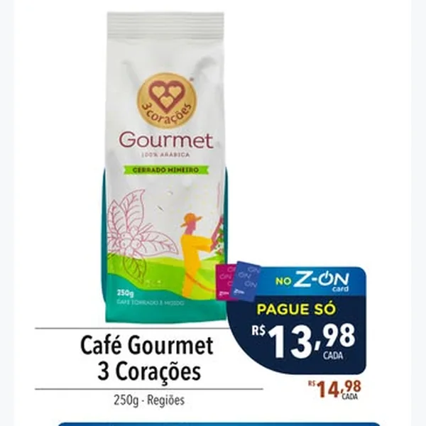 Café Gourmet Cerrado Mineiro 3 Corações 250 g