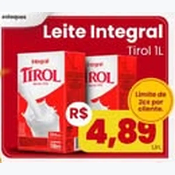 Recorte do encarte de Leite Integral Tirol 1 L