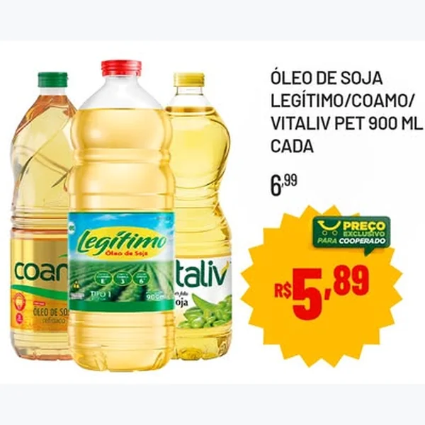 Óleo de Soja Legítimo 900 ml
