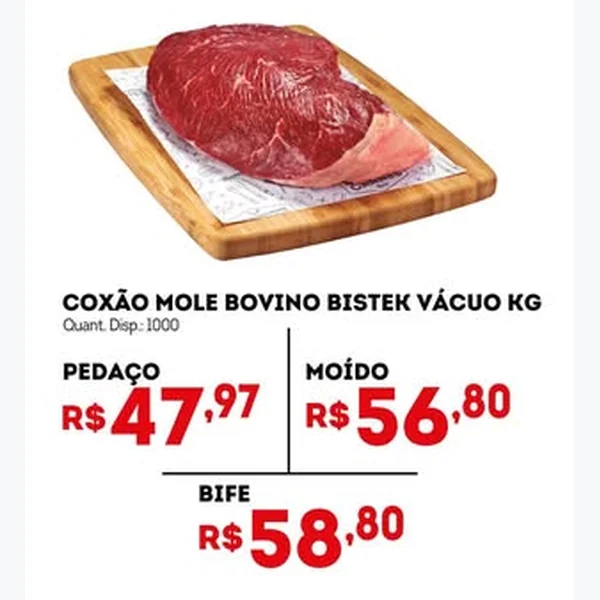 Recorte do encarte de Coxão Mole Bovino Vácuo Pedaço Bistek