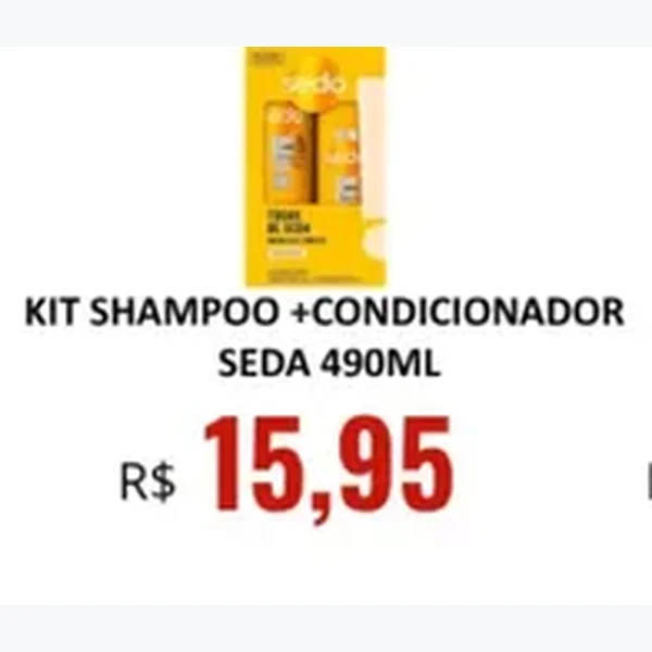 Recorte do encarte de Kit Shampoo + Condicionador Seda 490 ml