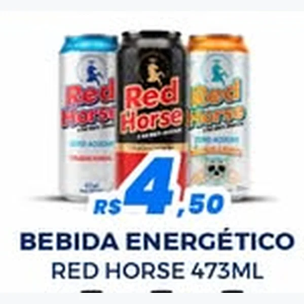 Recorte do encarte de Bebida Energético Red Horse 473 ml