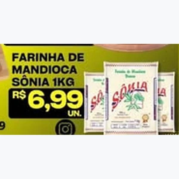 Recorte do encarte de Farinha de Mandioca Sônia 1 kg