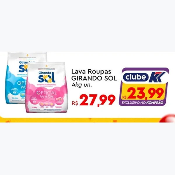 Lava Roupas Optical Wash Girando Sol 4 kg