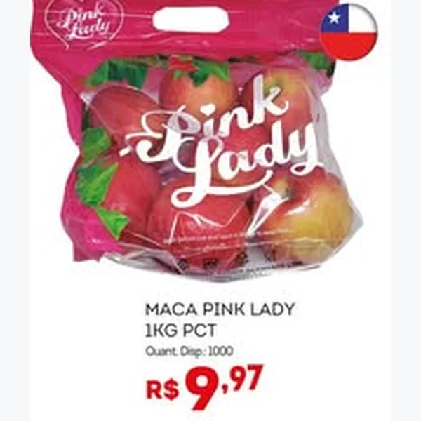 Recorte do encarte de Maçã Pink Lady 1 kg