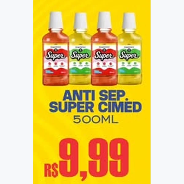 Recorte do encarte de Antisséptico Bucal Super Cimed 500 ml