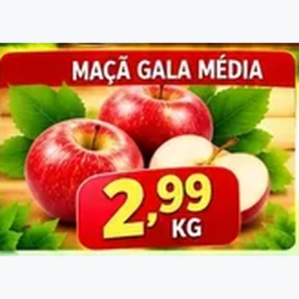 Recorte do encarte de Maçã Gala Média