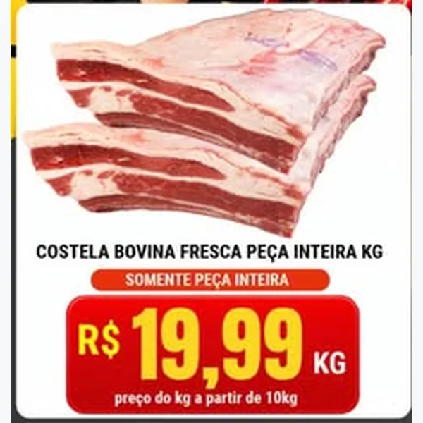 Costela Bovina Fresca Peça Inteira