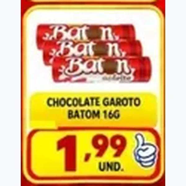 Recorte do encarte de Chocolate Garoto Batom 16 g