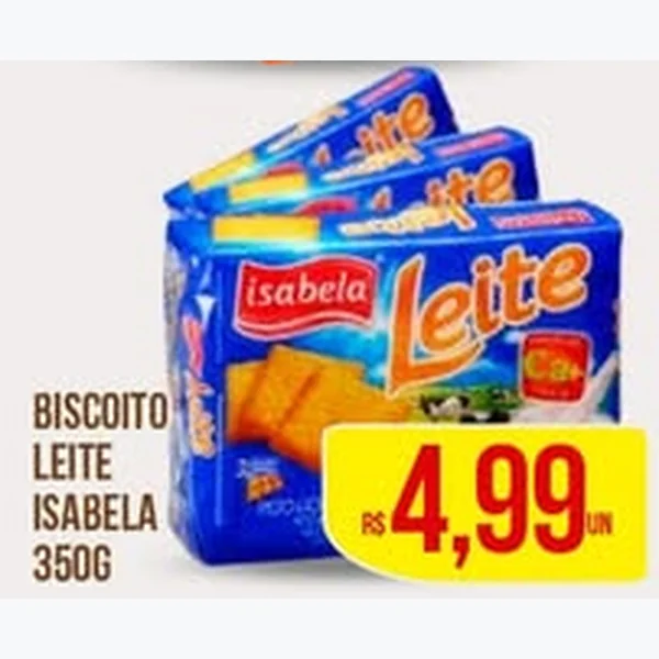 Recorte do encarte de Biscoito Leite Isabela 350 g