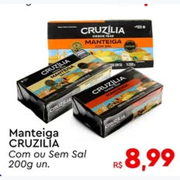 Manteiga com Ou sem Sal Cruzilia 200 g