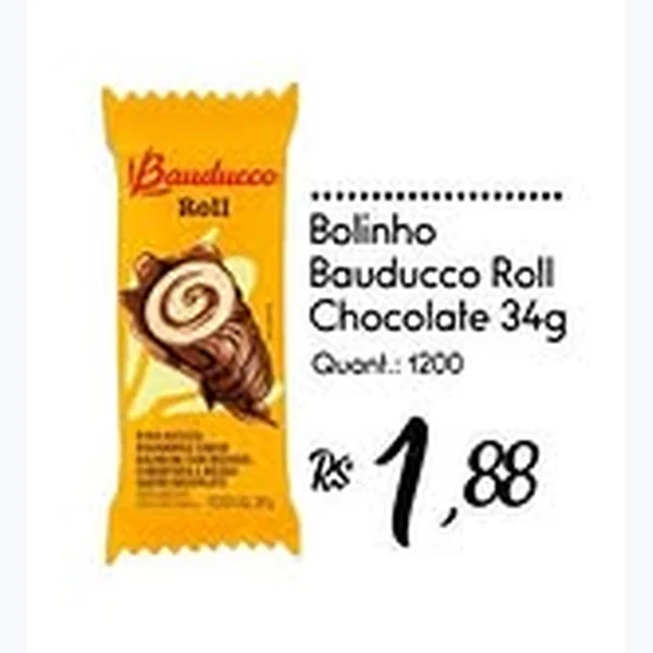 Bolinho Roll Chocolate Bauducco 34 g