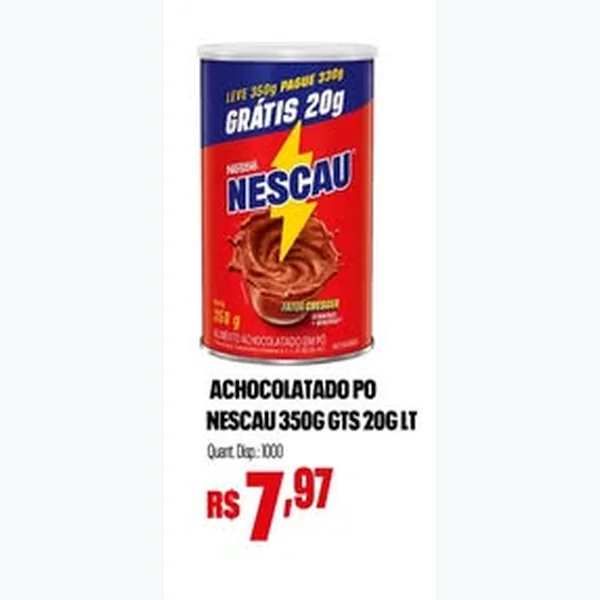 Recorte do encarte de Achocolatado em Pó Nescau 350 g