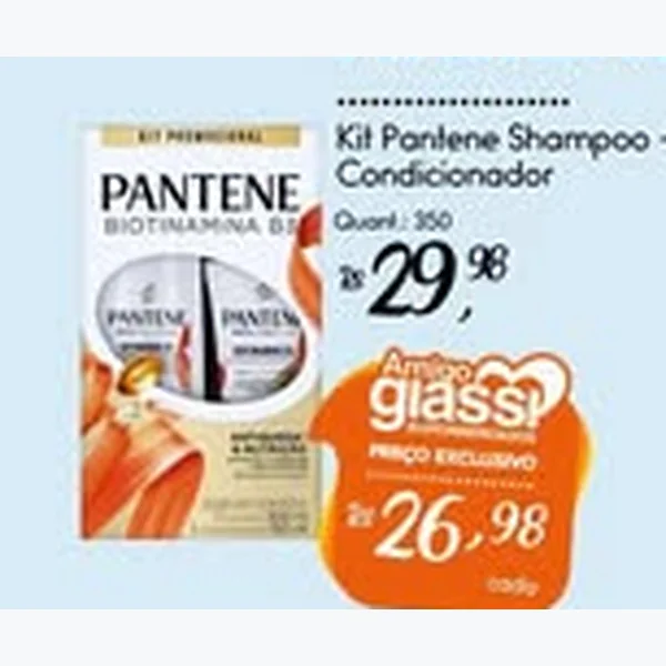 Recorte do encarte de Shampoo + Condicionador Pantene