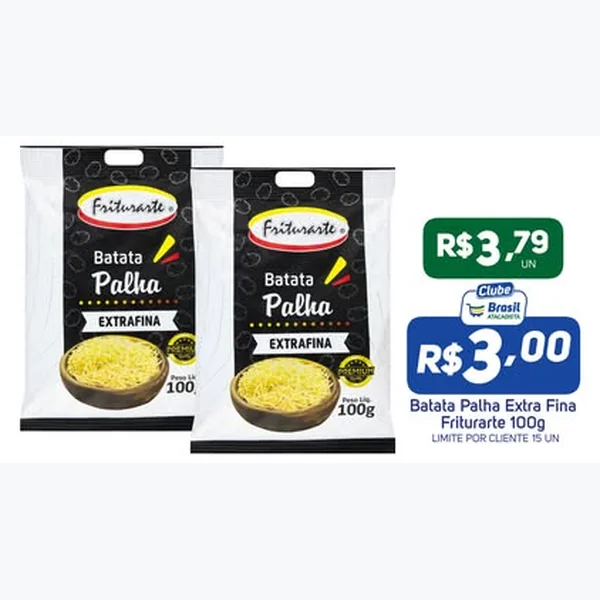 Recorte do encarte de Batata Palha Extra Fina Friturarte 100 g