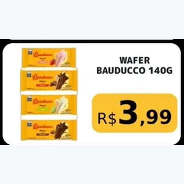 Recorte do encarte de Wafer Bauducco 140 g