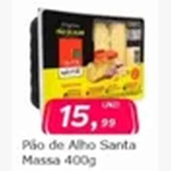 Recorte do encarte de Pão de Alho Santa Massa 400 g