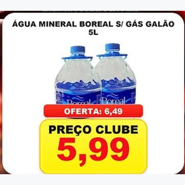 Água Mineral sem Gás Boreal 5 L
