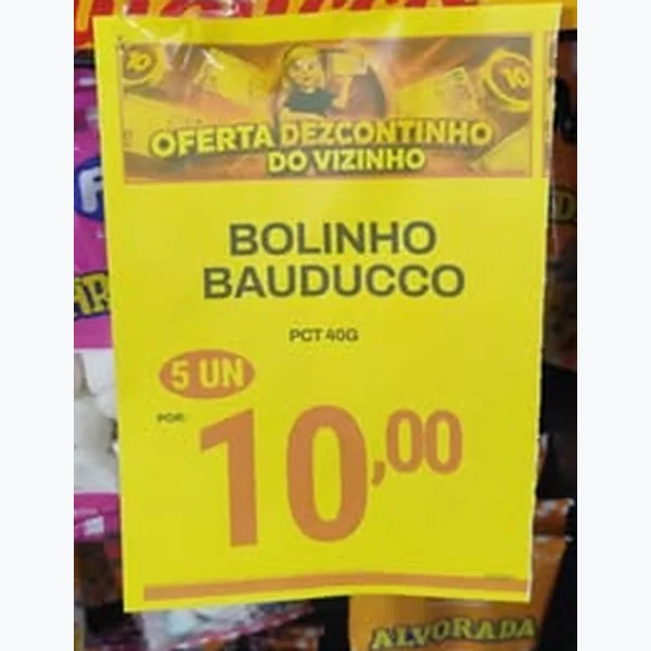 Recorte do encarte de Bolinho Bauducco 40 g