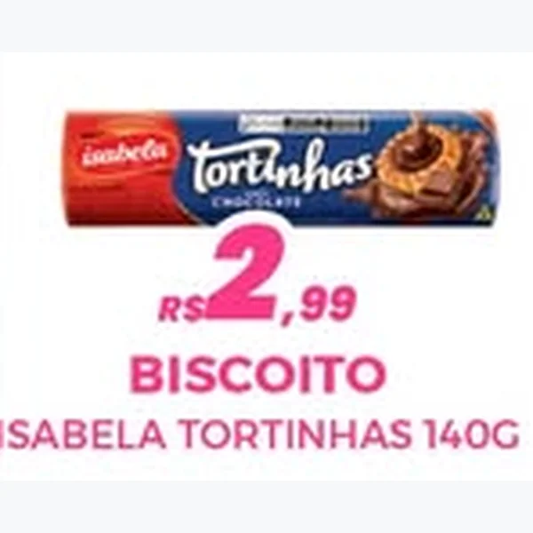 Recorte do encarte de Biscoito Tortinhas Isabela 140 g