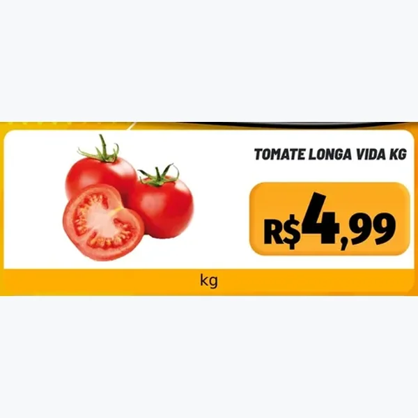 Recorte do encarte de Tomate Longa Vida