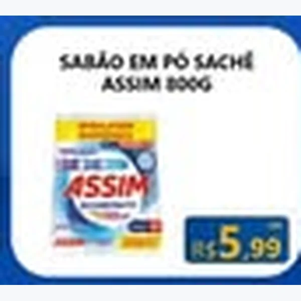 Recorte do encarte de Sabão em Pó Assim 800 g