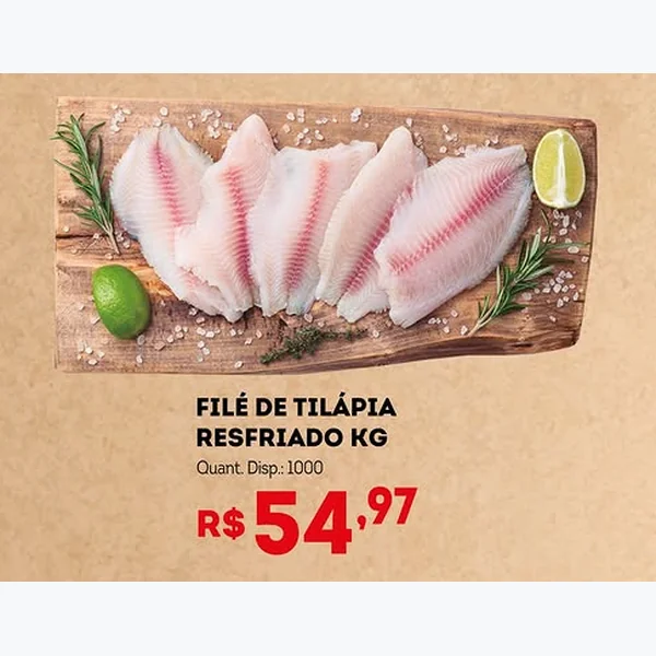 Recorte do encarte de Filé de Tilápia Resfriado