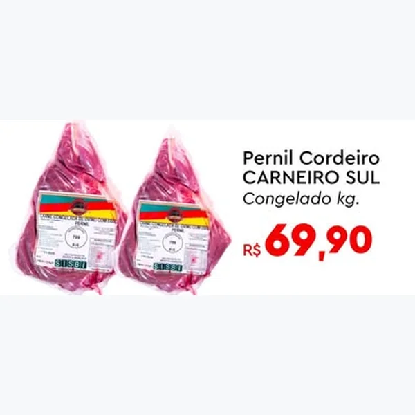 Recorte do encarte de Pernil Cordeiro Congelado CARNEIRO SUL