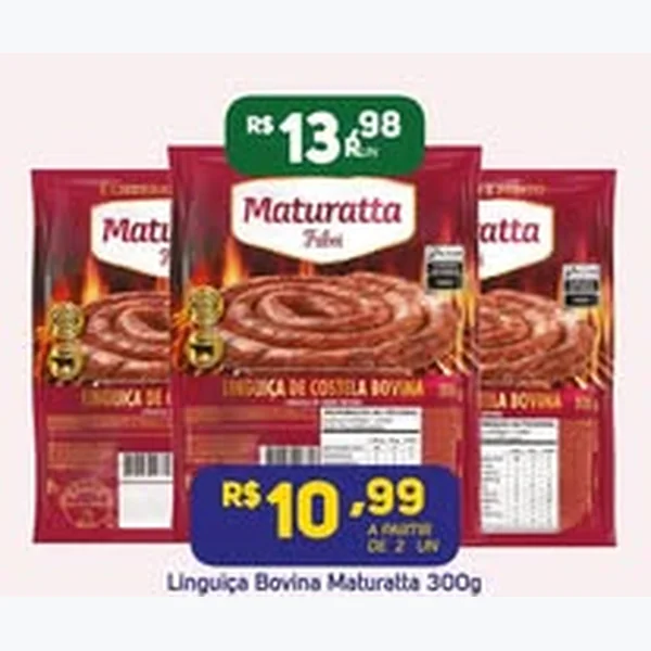 Recorte do encarte de Linguiça de Costela Bovina Maturatta 300 g