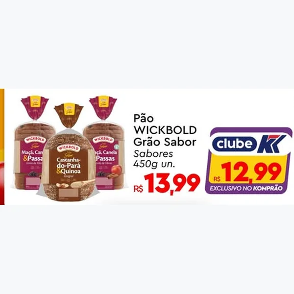 Recorte do encarte de Pão Grão Sabor Wickbold 450 g