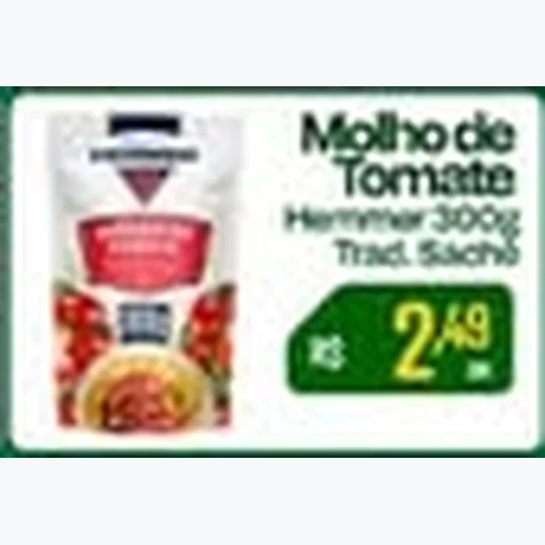 Recorte do encarte de Molho de Tomate Tradicional 300 g