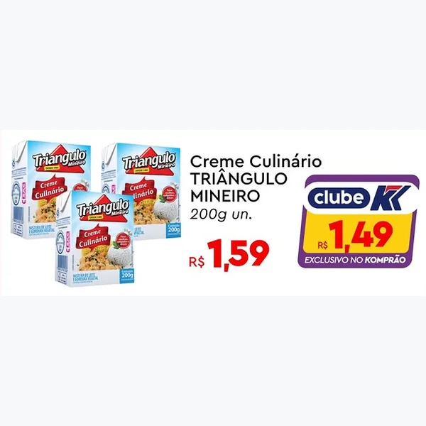 Recorte do encarte de Creme Culinário Triângulo Mineiro 200 g