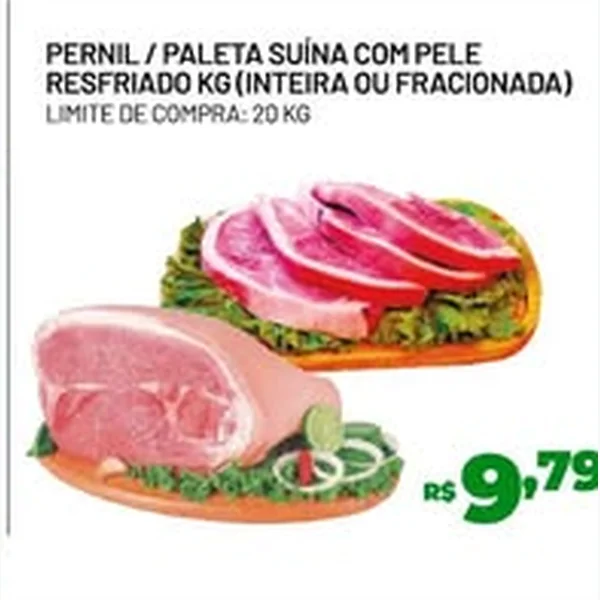 Recorte do encarte de Paleta Suína com Pele Resfriada