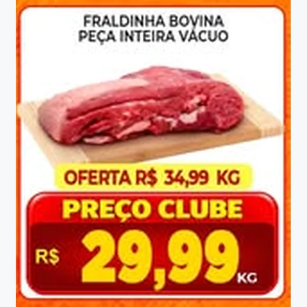 Recorte do encarte de Fraldinha Bovina Peça Inteira Vácuo