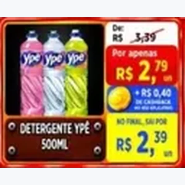 Recorte do encarte de Detergente Ypê 500 ml