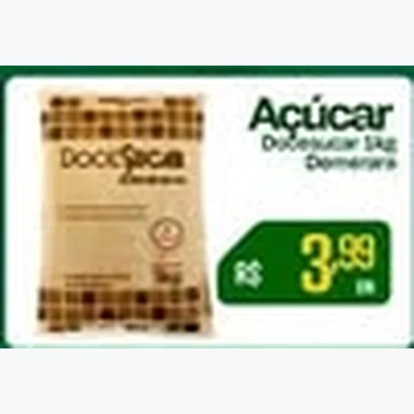 Recorte do encarte de Açúcar Demerara Doceçúcar 1 kg
