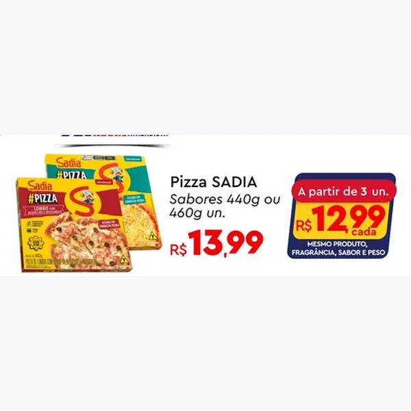 Recorte do encarte de Pizza Sadia 440 g