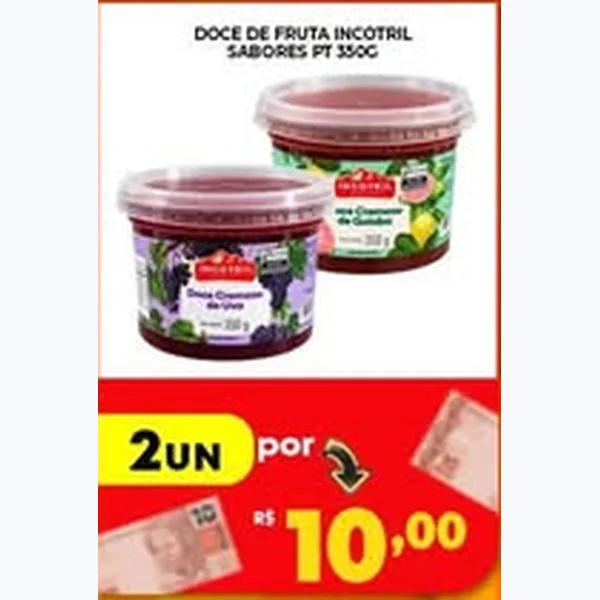 Recorte do encarte de Doce de Fruta Incotril 350 g