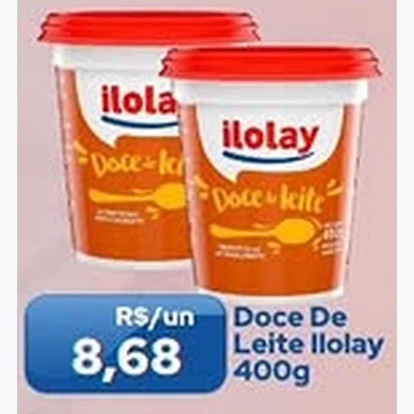 Recorte do encarte de Doce de Leite Ilolay 400 g